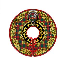 ScotsTee Shop Scottish Skene Modern Clan Crest Tartan Christmas Tree Skirt Golden Celtic Heritage