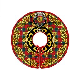 ScotsTee Shop Scottish Sinclair Modern Clan Crest Tartan Christmas Tree Skirt Golden Celtic Heritage