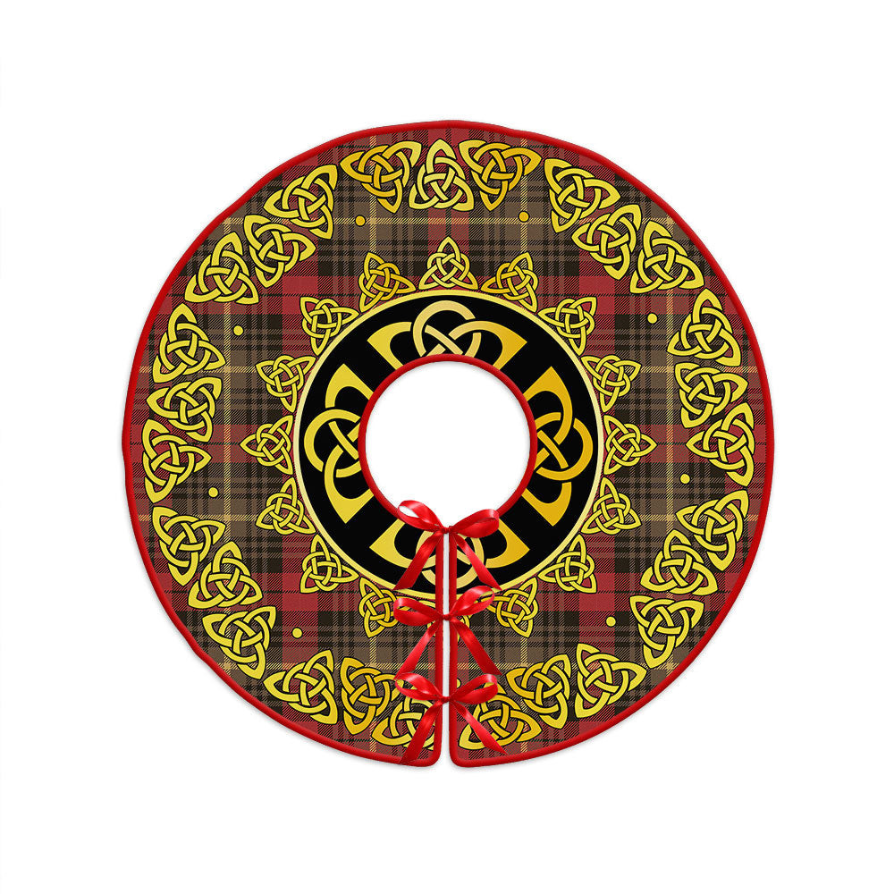 ScotsTee Shop Scottish Martin Weathered Clan Crest Tartan Christmas Tree Skirt Golden Celtic Heritage