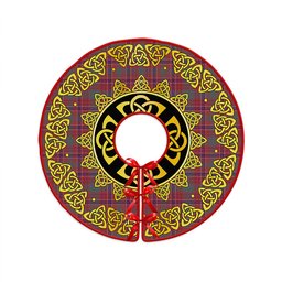 ScotsTee Shop Scottish MacRae Weathered Clan Crest Tartan Christmas Tree Skirt Golden Celtic Heritage