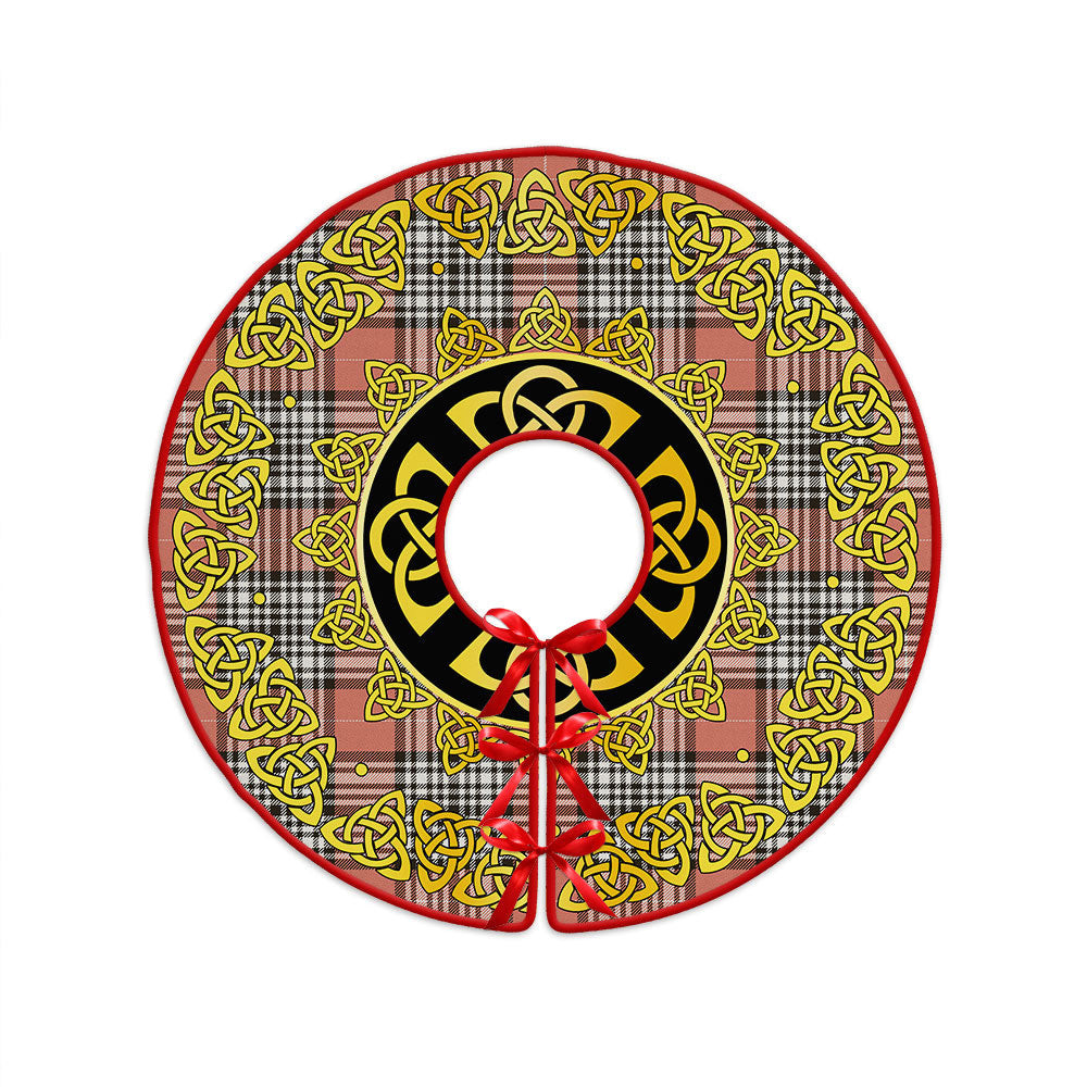 ScotsTee Shop Scottish Napier Rose Weathered Clan Crest Tartan Christmas Tree Skirt Golden Celtic Heritage