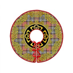 ScotsTee Shop Scottish Napier Rose Weathered Clan Crest Tartan Christmas Tree Skirt Golden Celtic Heritage