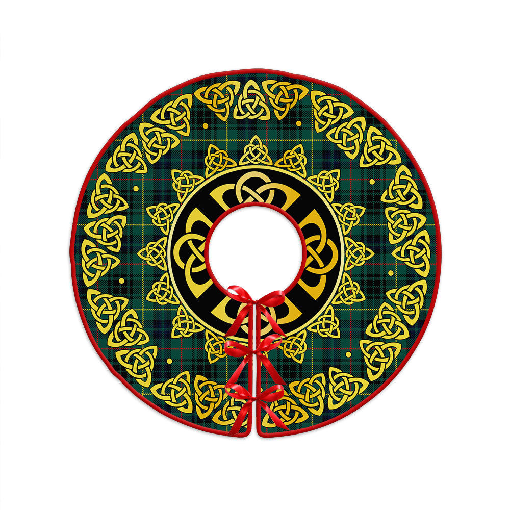 ScotsTee Shop Scottish Stewart Hunting Modern Clan Crest Tartan Christmas Tree Skirt Golden Celtic Heritage