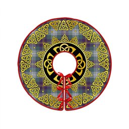 ScotsTee Shop Scottish Porteous Weathered Clan Crest Tartan Christmas Tree Skirt Golden Celtic Heritage