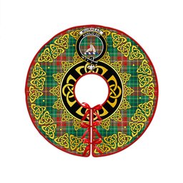 ScotsTee Shop Scottish Muirhead Modern Clan Crest Tartan Christmas Tree Skirt Golden Celtic Heritage