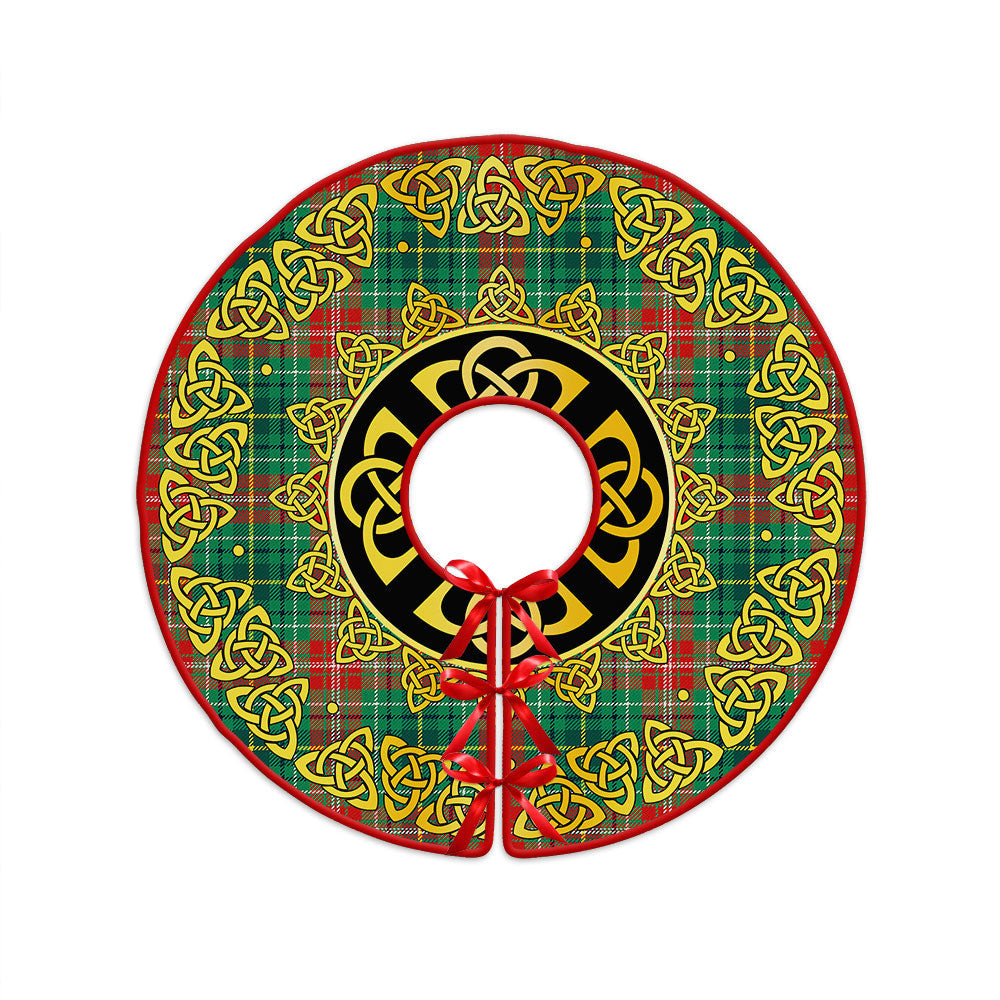 ScotsTee Shop Scottish Muirhead Modern Clan Crest Tartan Christmas Tree Skirt Golden Celtic Heritage