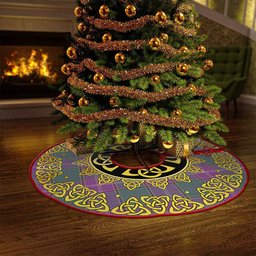 ScotsTee Shop Scottish Pringle Weathered Clan Crest Tartan Christmas Tree Skirt Golden Celtic Heritage