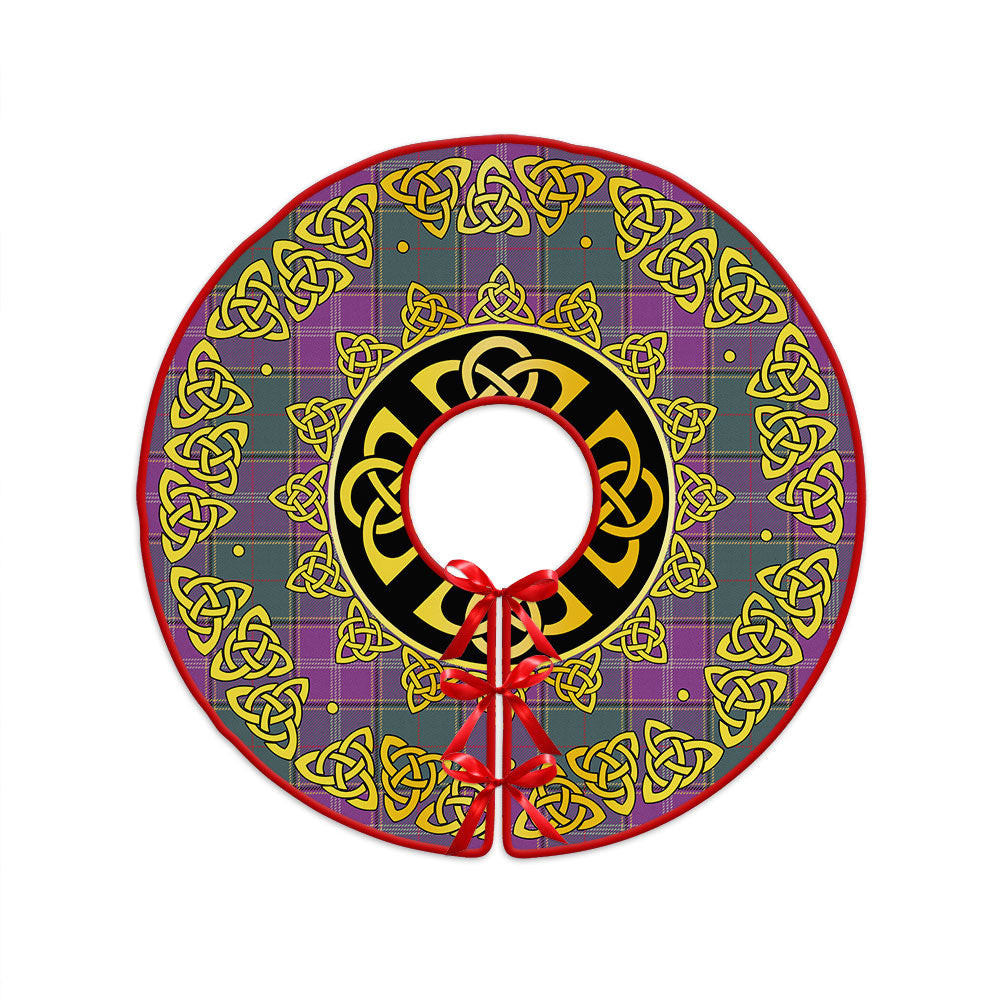 ScotsTee Shop Scottish Pringle Weathered Clan Crest Tartan Christmas Tree Skirt Golden Celtic Heritage