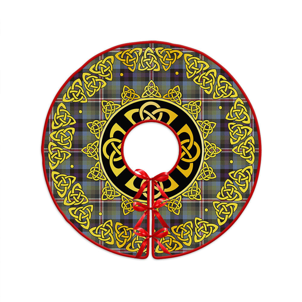ScotsTee Shop Scottish Reid (Mill City) Weathered Clan Crest Tartan Christmas Tree Skirt Golden Celtic Heritage