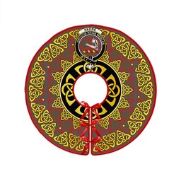 ScotsTee Shop Scottish Skene Weathered Clan Crest Tartan Christmas Tree Skirt Golden Celtic Heritage