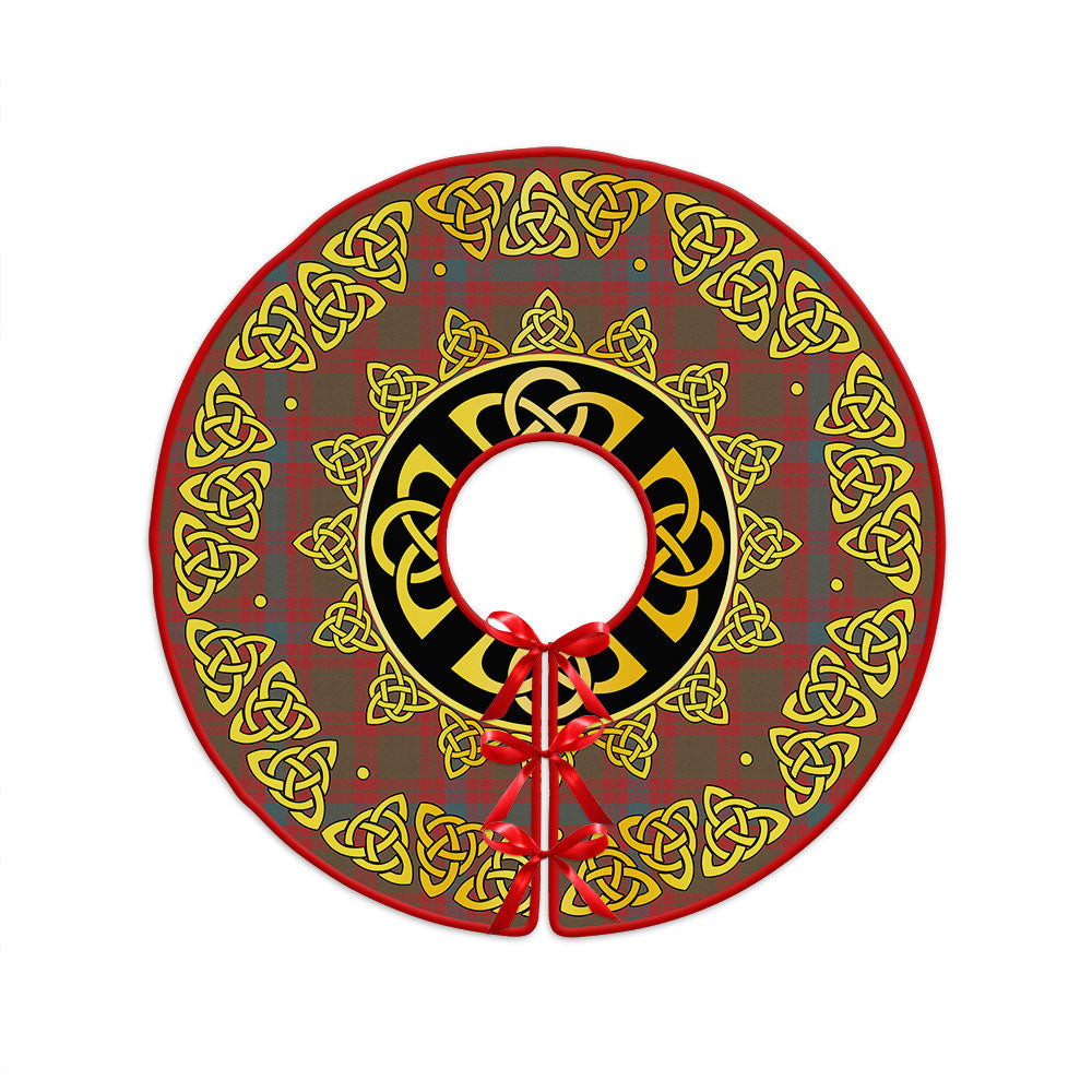 ScotsTee Shop Scottish Skene Weathered Clan Crest Tartan Christmas Tree Skirt Golden Celtic Heritage