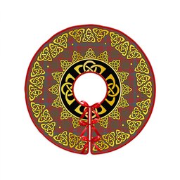 ScotsTee Shop Scottish Skene Weathered Clan Crest Tartan Christmas Tree Skirt Golden Celtic Heritage