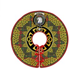 ScotsTee Shop Scottish Ramsay Green Ancient Clan Crest Tartan Christmas Tree Skirt Golden Celtic Heritage