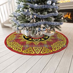 ScotsTee Shop Scottish Morrison Weathered Clan Crest Tartan Christmas Tree Skirt Golden Celtic Heritage