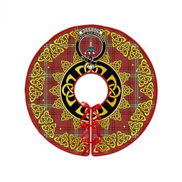 ScotsTee Shop Scottish Morrison Weathered Clan Crest Tartan Christmas Tree Skirt Golden Celtic Heritage