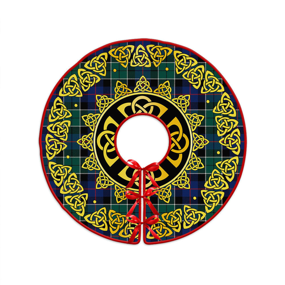 ScotsTee Shop Scottish Syme Modern Clan Crest Tartan Christmas Tree Skirt Golden Celtic Heritage