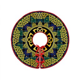 ScotsTee Shop Scottish Syme Modern Clan Crest Tartan Christmas Tree Skirt Golden Celtic Heritage