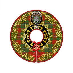 ScotsTee Shop Scottish Strang Modern Clan Crest Tartan Christmas Tree Skirt Golden Celtic Heritage
