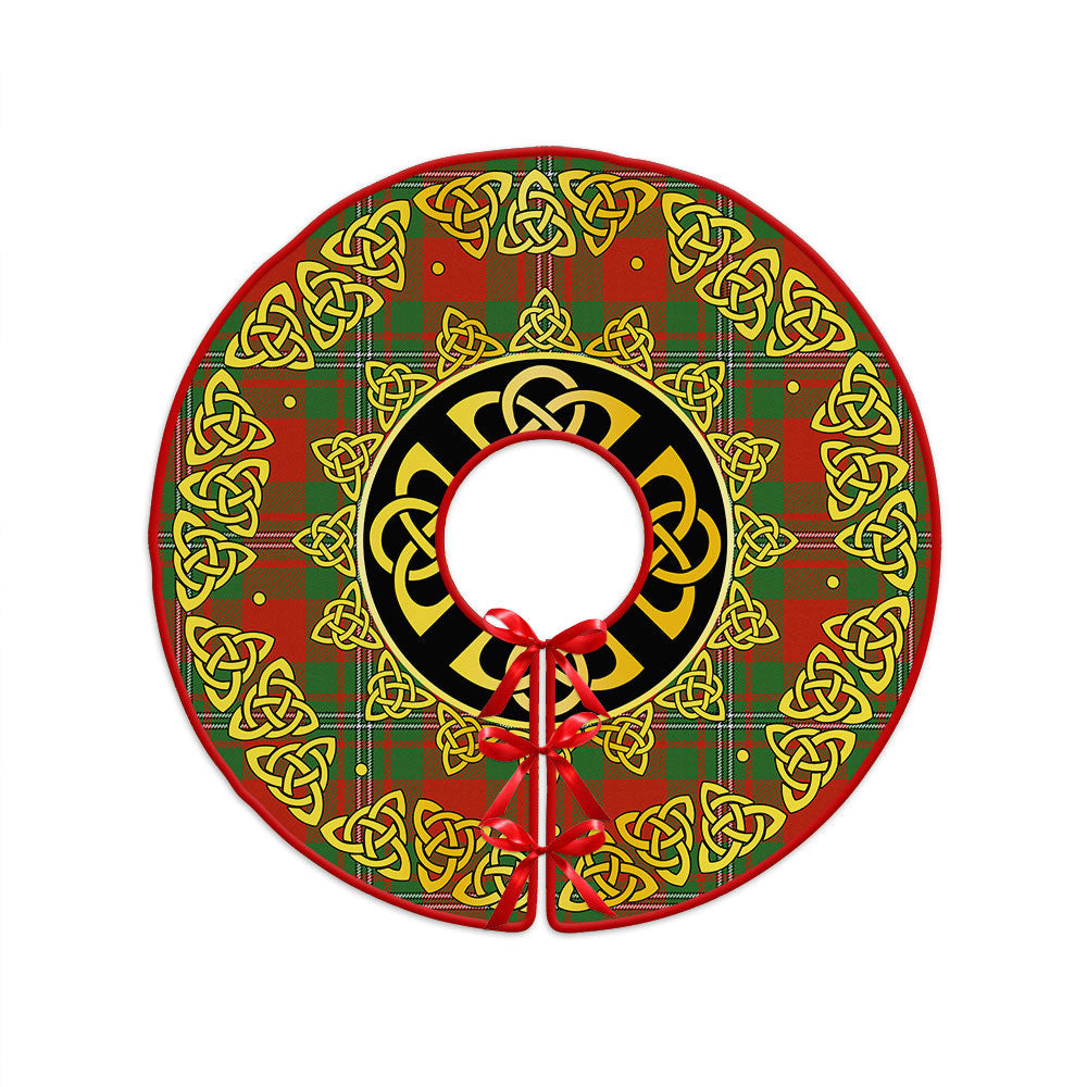 ScotsTee Shop Scottish Strang Modern Clan Crest Tartan Christmas Tree Skirt Golden Celtic Heritage