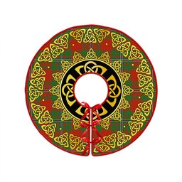 ScotsTee Shop Scottish Strang Modern Clan Crest Tartan Christmas Tree Skirt Golden Celtic Heritage