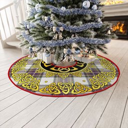 ScotsTee Shop Scottish Richards (Pritchard) Weathered Clan Crest Tartan Christmas Tree Skirt Golden Celtic Heritage
