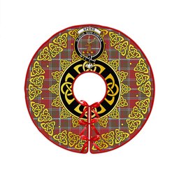 ScotsTee Shop Scottish Spens Weathered Clan Crest Tartan Christmas Tree Skirt Golden Celtic Heritage