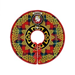 ScotsTee Shop Scottish Ruthven Modern Clan Crest Tartan Christmas Tree Skirt Golden Celtic Heritage