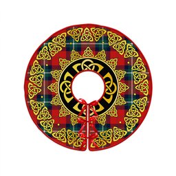 ScotsTee Shop Scottish Ruthven Modern Clan Crest Tartan Christmas Tree Skirt Golden Celtic Heritage
