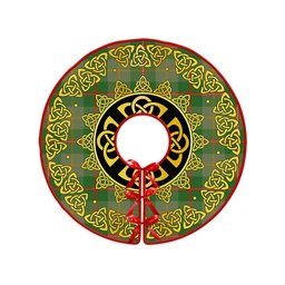 ScotsTee Shop Scottish Symington Ancient Clan Crest Tartan Christmas Tree Skirt Golden Celtic Heritage