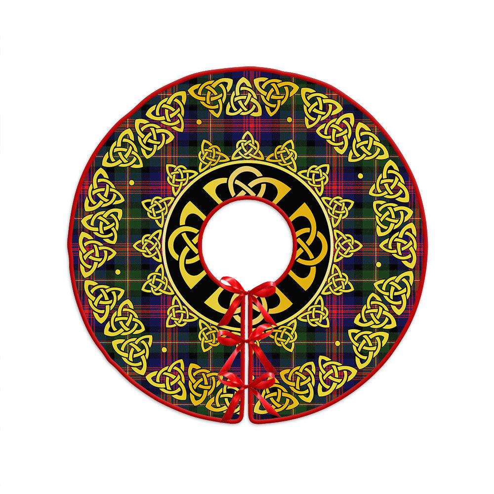ScotsTee Shop Scottish MacLennan Clan Crest Tartan Christmas Tree Skirt Golden Celtic Heritage