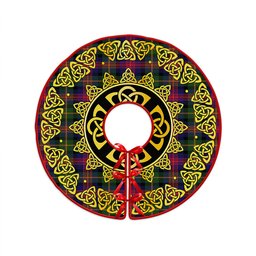 ScotsTee Shop Scottish MacLennan Clan Crest Tartan Christmas Tree Skirt Golden Celtic Heritage