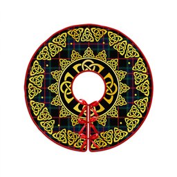 ScotsTee Shop Scottish Nairn Modern Clan Crest Tartan Christmas Tree Skirt Golden Celtic Heritage