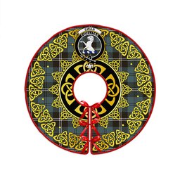 ScotsTee Shop Scottish Swan Weathered Clan Crest Tartan Christmas Tree Skirt Golden Celtic Heritage