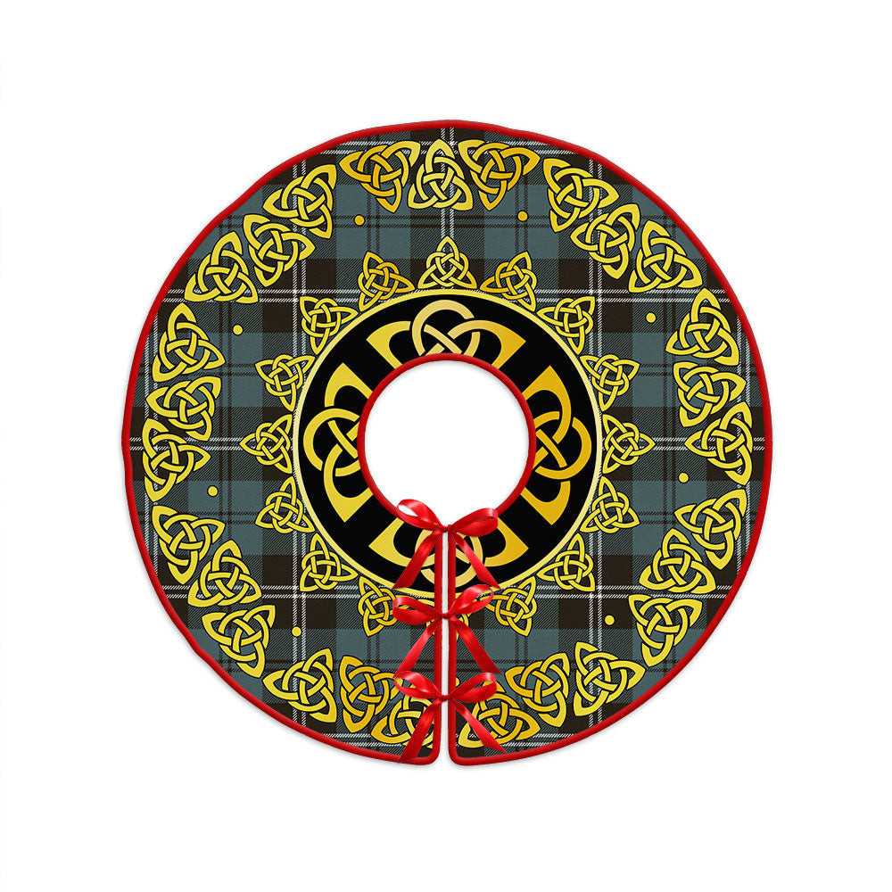 ScotsTee Shop Scottish Swan Weathered Clan Crest Tartan Christmas Tree Skirt Golden Celtic Heritage