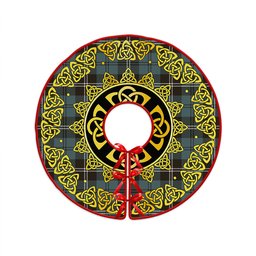 ScotsTee Shop Scottish Swan Weathered Clan Crest Tartan Christmas Tree Skirt Golden Celtic Heritage
