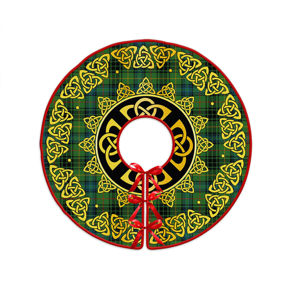 ScotsTee Shop Scottish Stewart Hunting Ancient Clan Crest Tartan Christmas Tree Skirt Golden Celtic Heritage