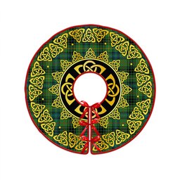 ScotsTee Shop Scottish Stewart Hunting Ancient Clan Crest Tartan Christmas Tree Skirt Golden Celtic Heritage