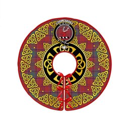 ScotsTee Shop Scottish MacLintock Weathered Clan Crest Tartan Christmas Tree Skirt Golden Celtic Heritage