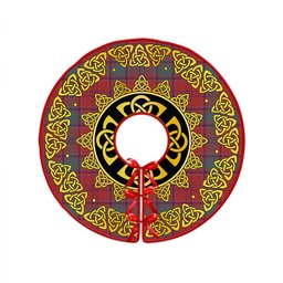 ScotsTee Shop Scottish MacLintock Weathered Clan Crest Tartan Christmas Tree Skirt Golden Celtic Heritage