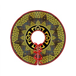 ScotsTee Shop Scottish MacInnes Weathered Clan Crest Tartan Christmas Tree Skirt Golden Celtic Heritage