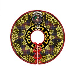 ScotsTee Shop Scottish Watt (Wate) Weathered Clan Crest Tartan Christmas Tree Skirt Golden Celtic Heritage