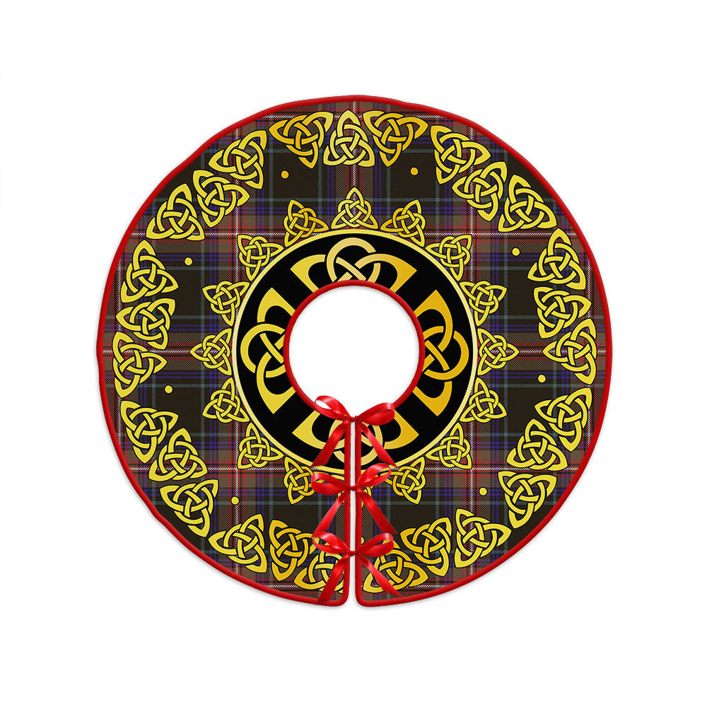 ScotsTee Shop Scottish Watt (Wate) Weathered Clan Crest Tartan Christmas Tree Skirt Golden Celtic Heritage