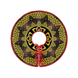 ScotsTee Shop Scottish Watt (Wate) Weathered Clan Crest Tartan Christmas Tree Skirt Golden Celtic Heritage