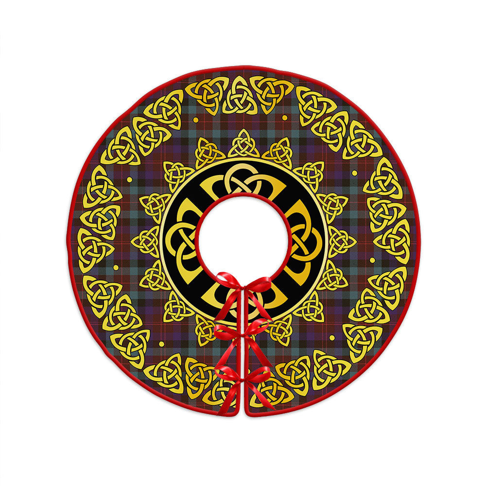 ScotsTee Shop Scottish Tennant Weathered Clan Crest Tartan Christmas Tree Skirt Golden Celtic Heritage