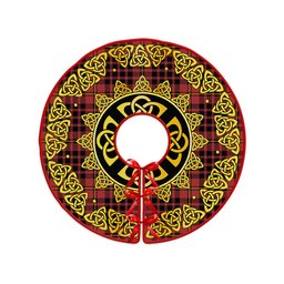 ScotsTee Shop Scottish MacIan Ancient Clan Crest Tartan Christmas Tree Skirt Golden Celtic Heritage