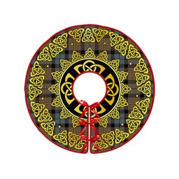 ScotsTee Shop Scottish Tait Weathered Clan Crest Tartan Christmas Tree Skirt Golden Celtic Heritage