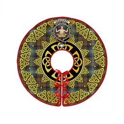 ScotsTee Shop Scottish Urquhart Weathered Clan Crest Tartan Christmas Tree Skirt Golden Celtic Heritage