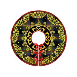 ScotsTee Shop Scottish Watt (Wate) Ancient Clan Crest Tartan Christmas Tree Skirt Golden Celtic Heritage