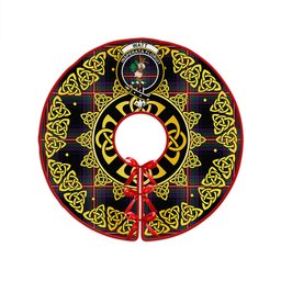 ScotsTee Shop Scottish Watt (Wate) Modern Clan Crest Tartan Christmas Tree Skirt Golden Celtic Heritage