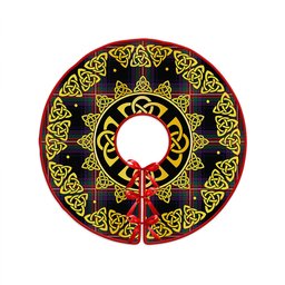 ScotsTee Shop Scottish Watt (Wate) Modern Clan Crest Tartan Christmas Tree Skirt Golden Celtic Heritage